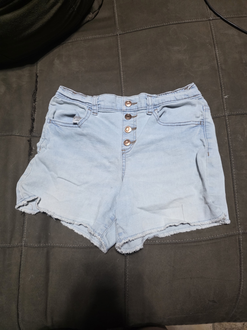 wonder nation Light Blue Button-Front Denim Shorts